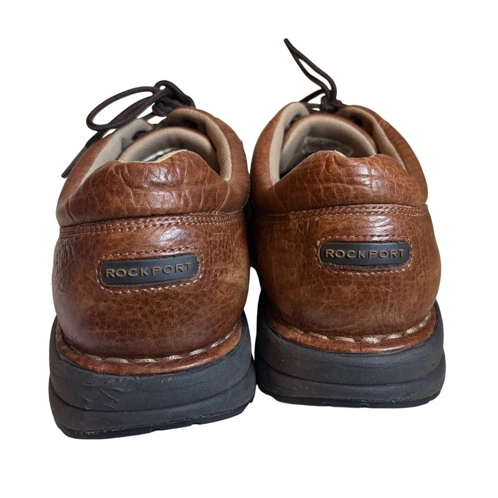 Rockport‎ Mens Eureka Walking Shoes Brown Leather Vibram Sole K71020 Size 10 W